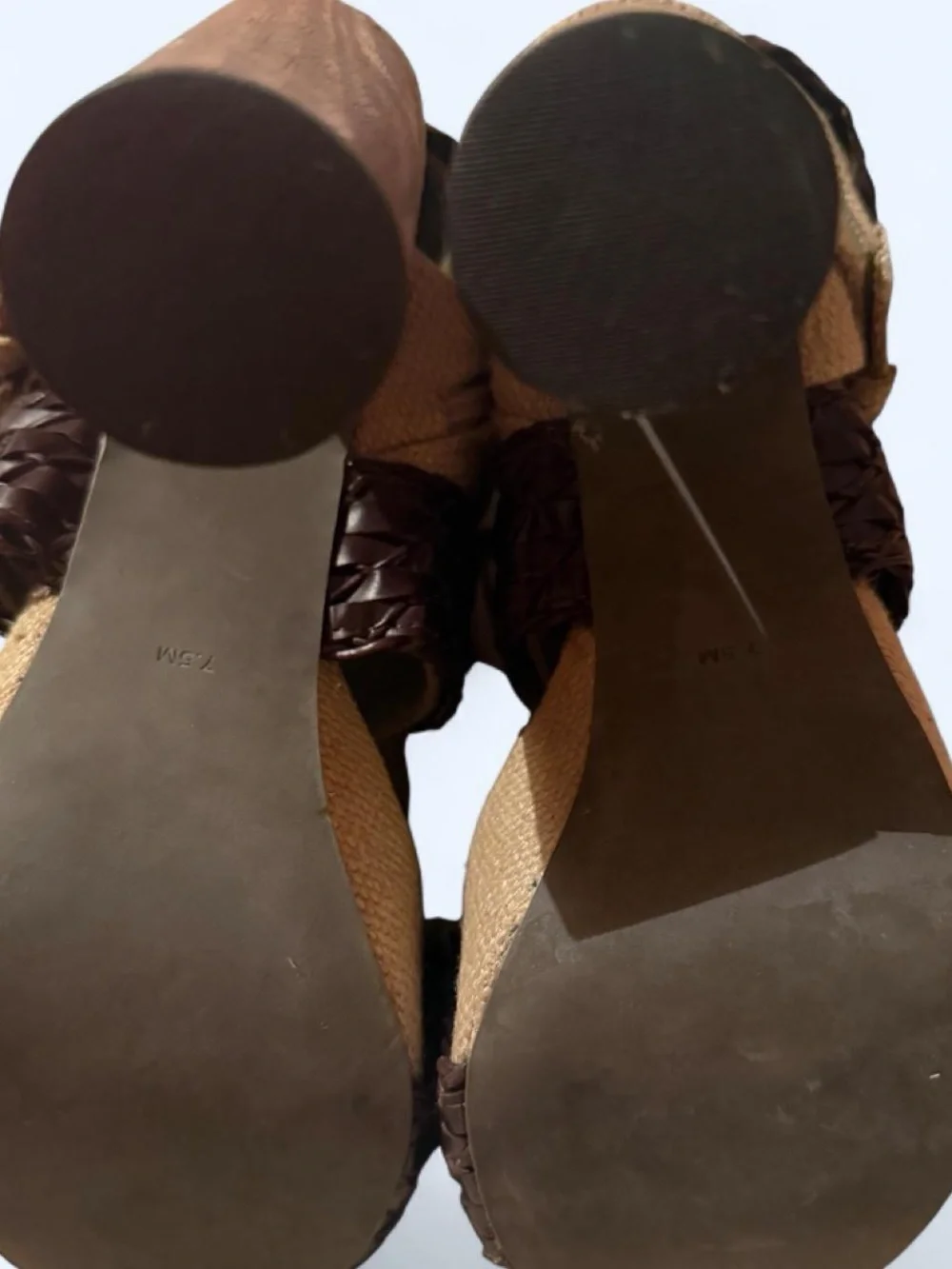 NEW Jeffrey Campbell Rare ❤️‍🔥 Tan Dark Brown jute & Leather Platform Heels 7.5